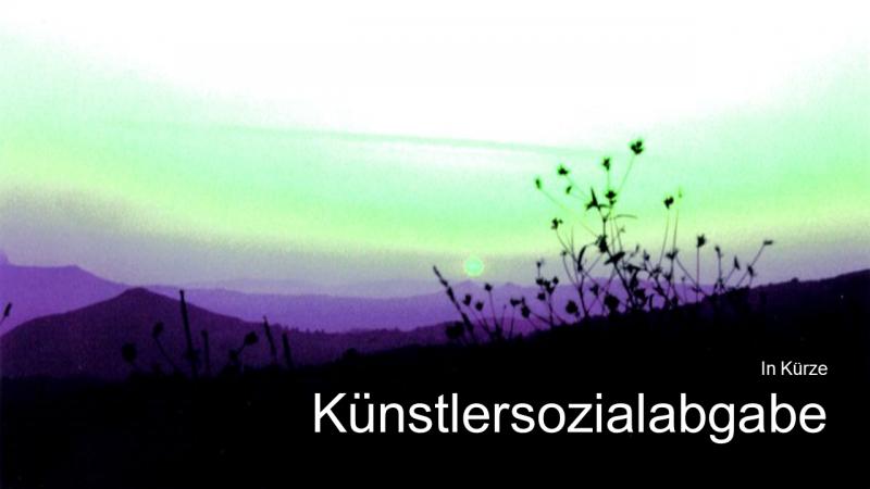 Künstlersozialabgabe in Kürze