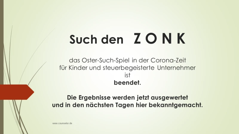 ZONK ist beendet