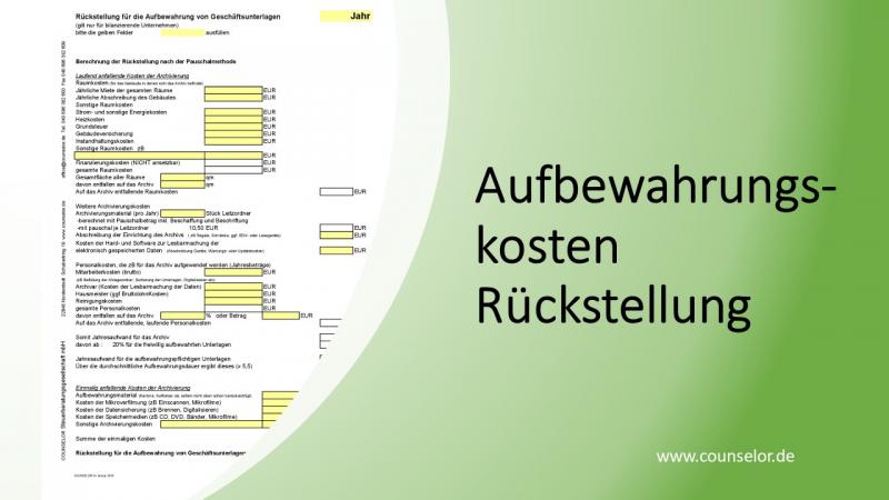 Aufbewahrungskosten-Rückstellung-Bild