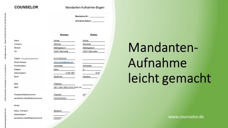 Mandanten Aufnahme