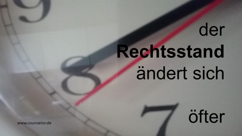 Rechtsstand ändert sich Steuerberatung