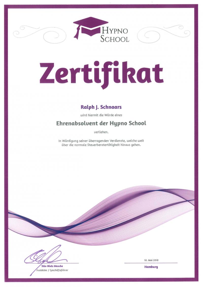 Zertifikat Hypno School