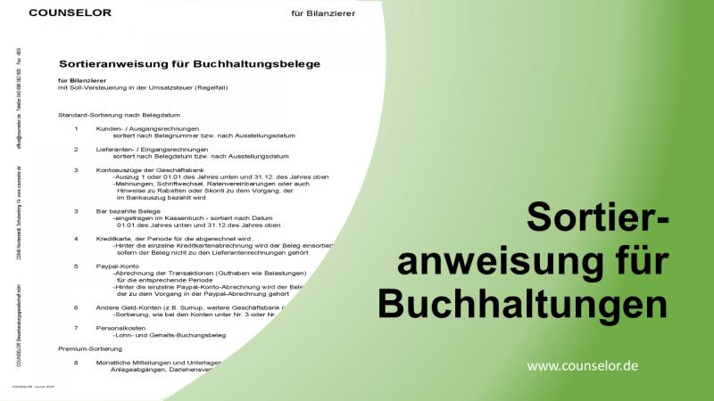 Sortieranweisung Buchhaltung d