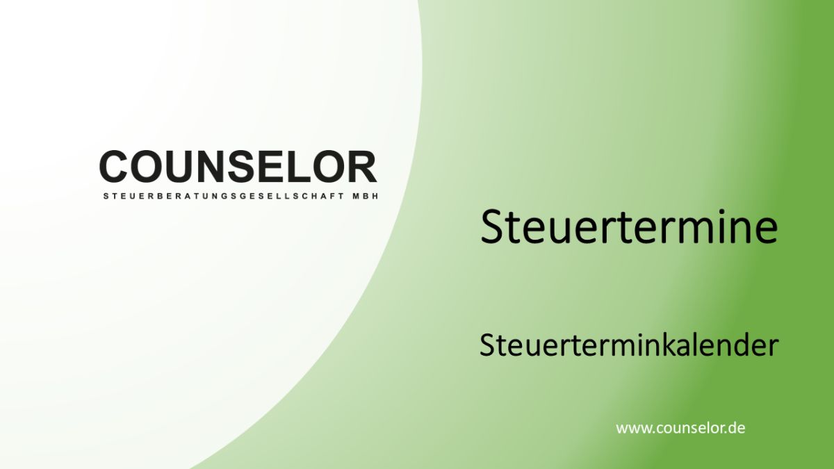 Steuertermine im Steuerterminkalender